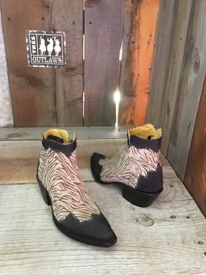 Stingray & Calf Zebra Print  & Tres Outlaws Flamingo Side Zip   " 2 Sweet Collection"  1742 @