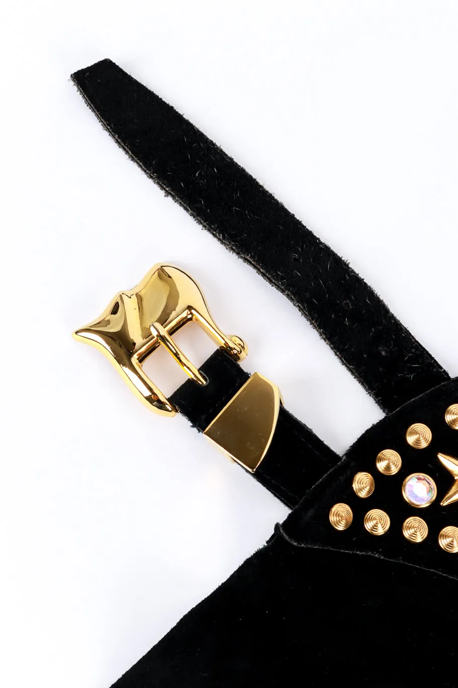 Studded Suede Fringe Skirt Belt