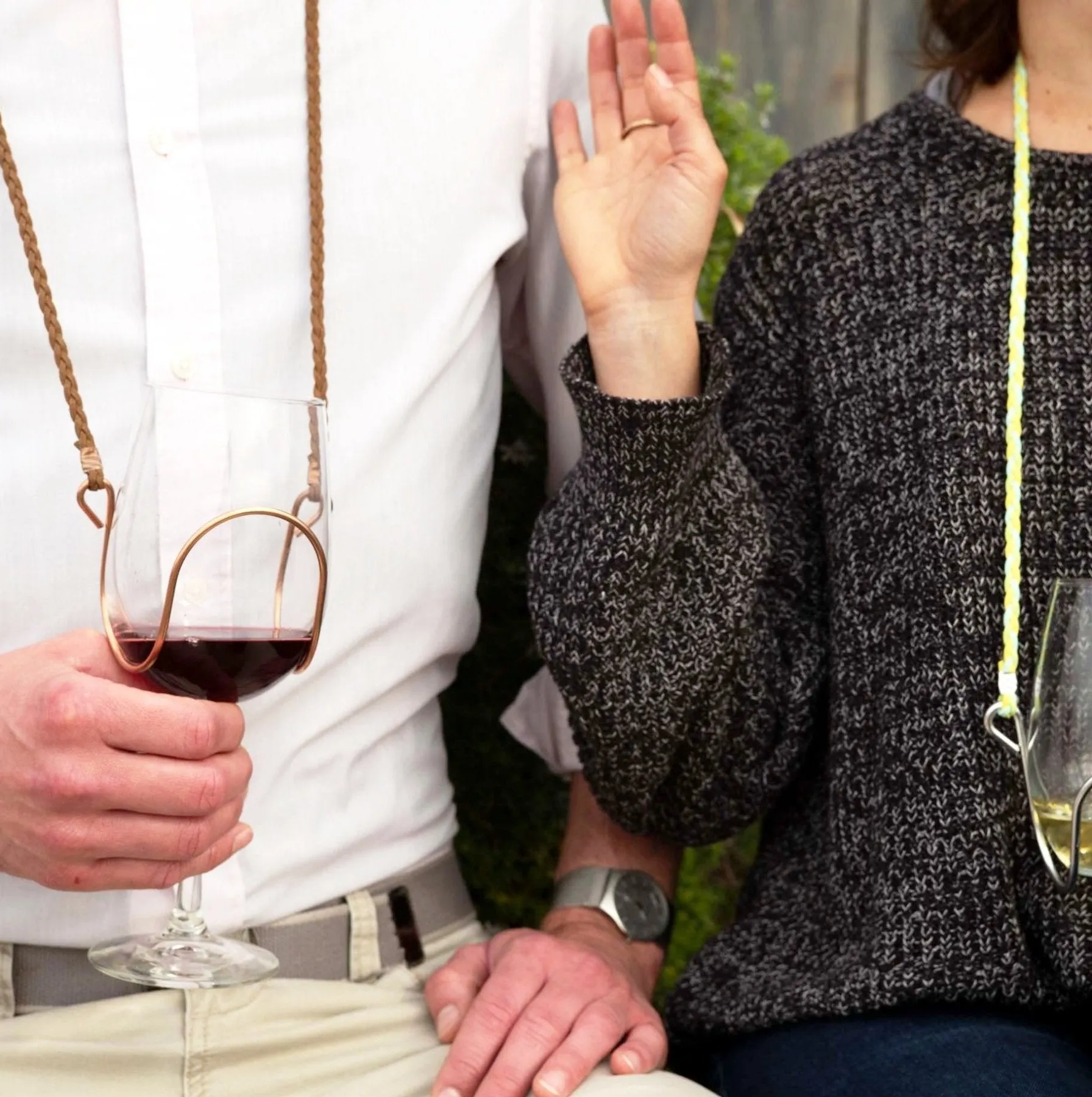 Suede - Brown - Wine Glass Necklace