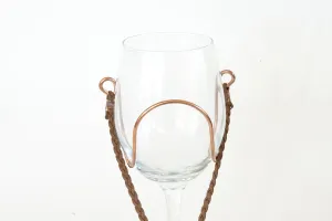 Suede - Brown - Wine Glass Necklace
