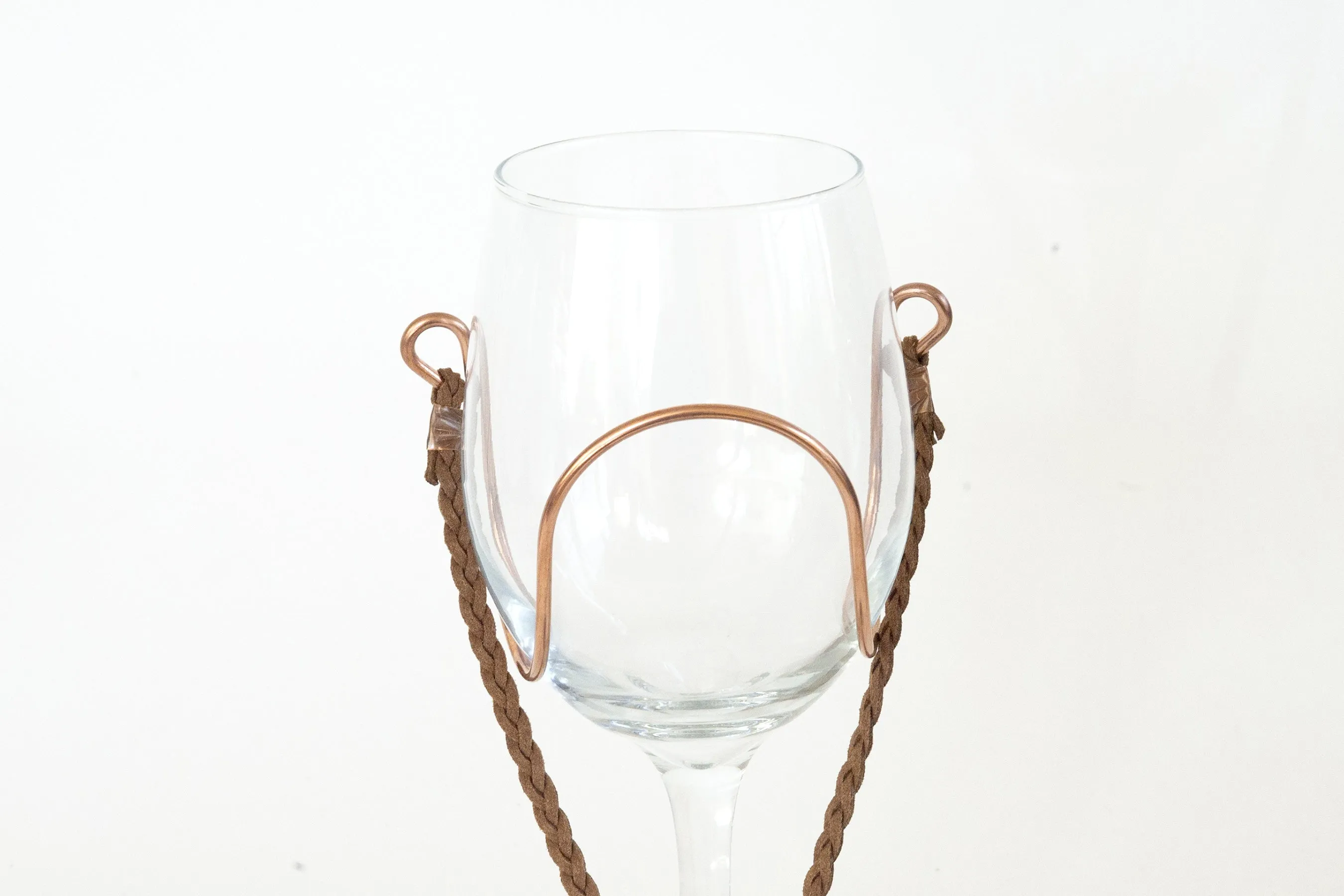 Suede - Brown - Wine Glass Necklace