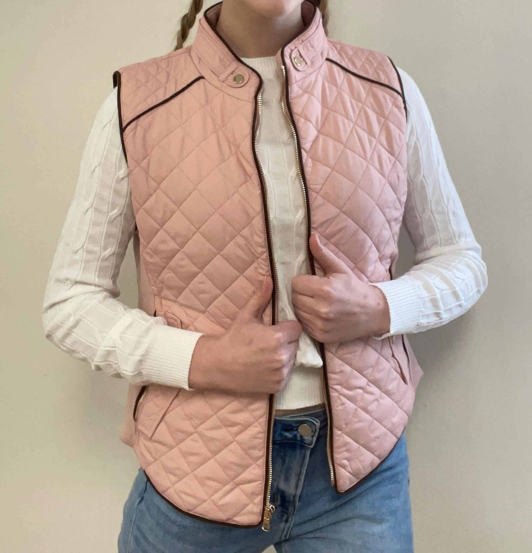 Suede Quilted Padded Vest