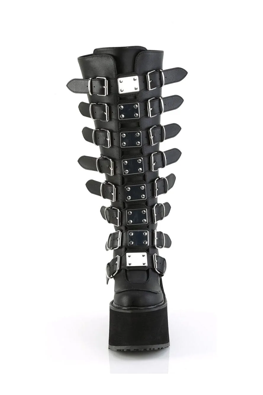 SWING-815WC Black Vegan Leather Knee Boot