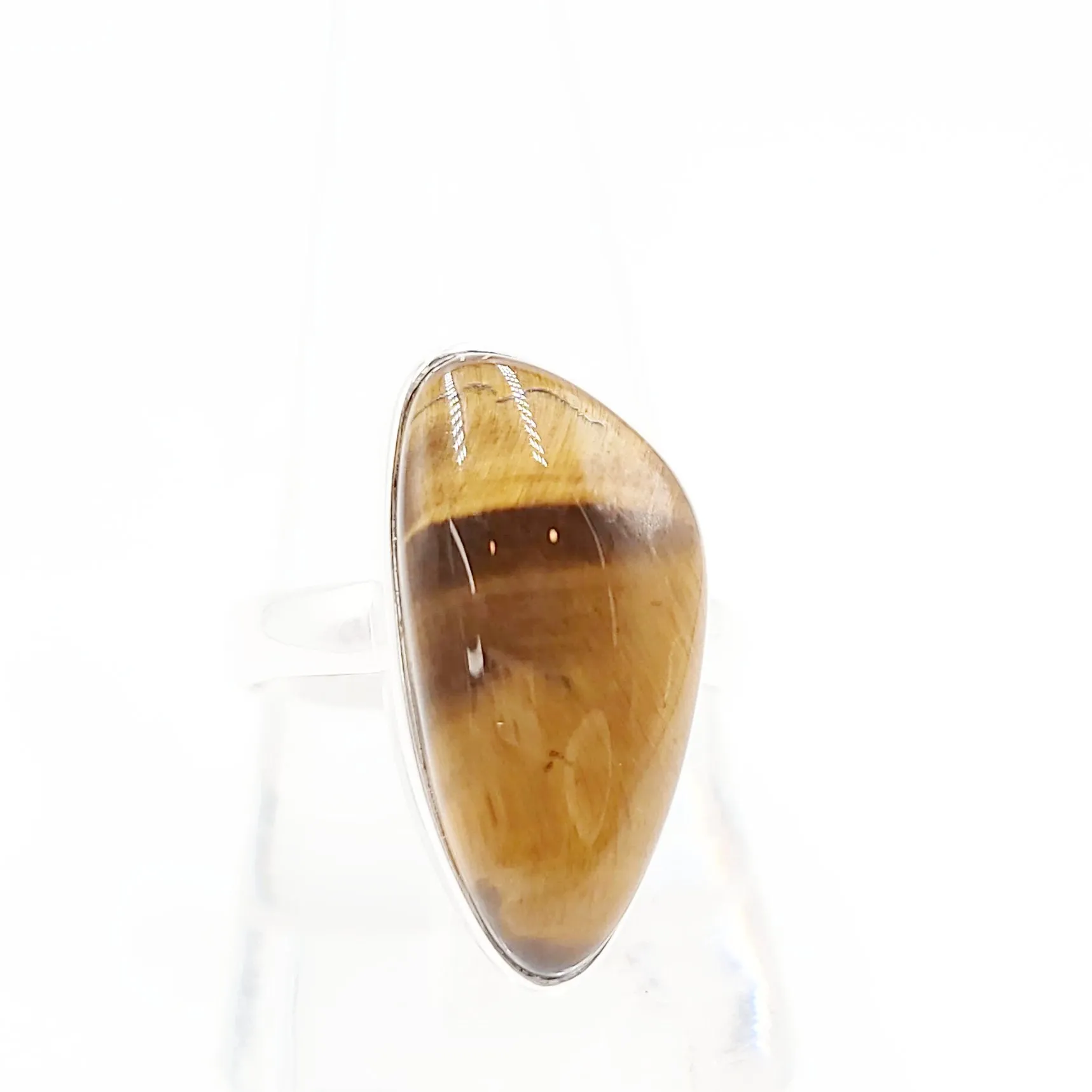 Tiger Eye Free Form Ring Sterling Silver HQ