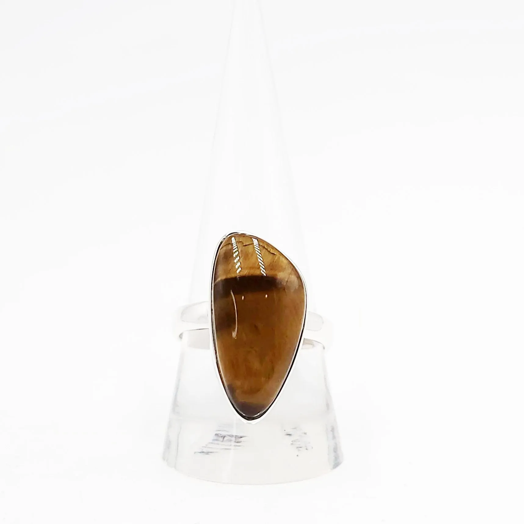 Tiger Eye Free Form Ring Sterling Silver HQ