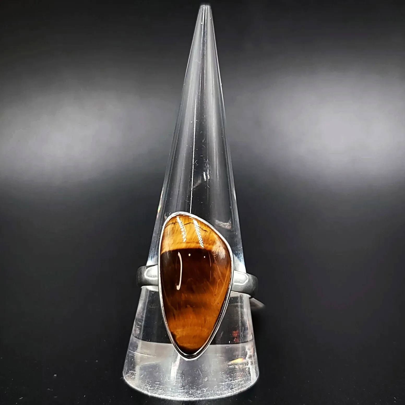 Tiger Eye Free Form Ring Sterling Silver HQ