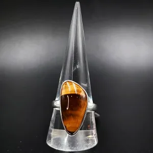 Tiger Eye Free Form Ring Sterling Silver HQ
