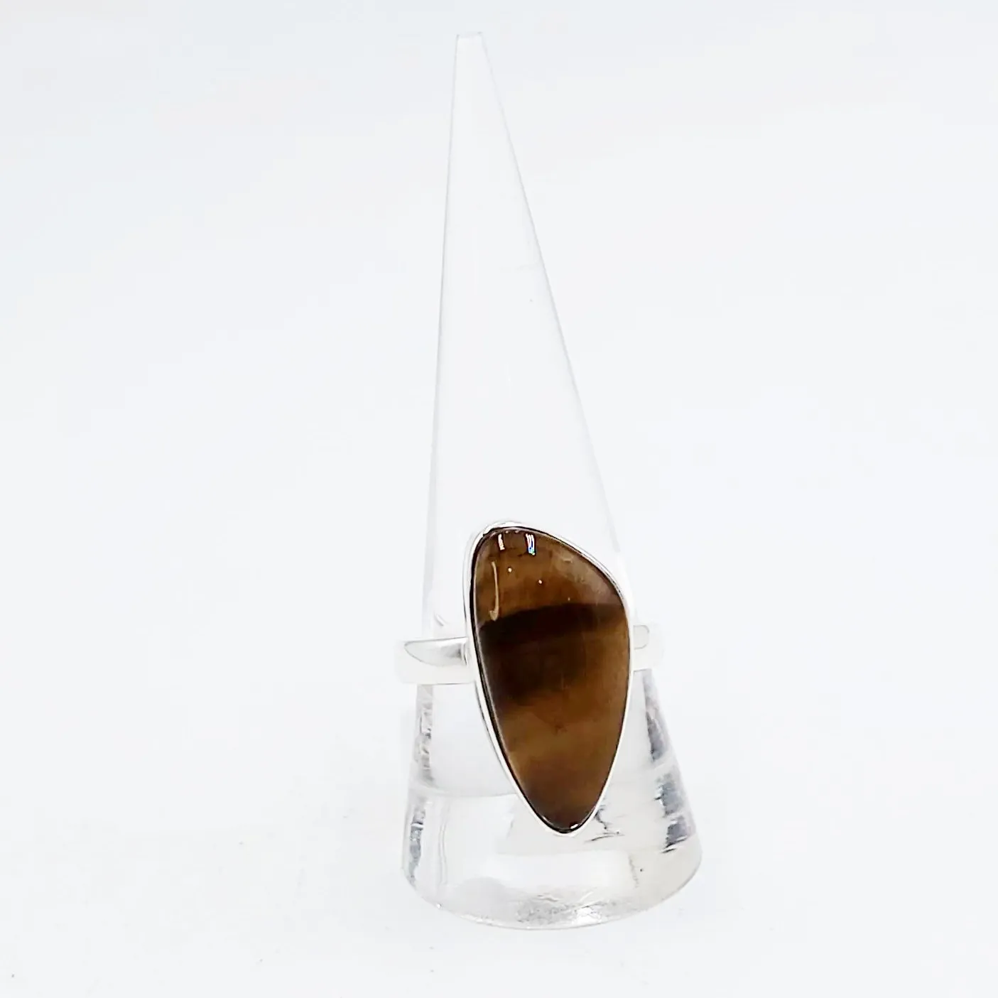 Tiger Eye Free Form Ring Sterling Silver HQ