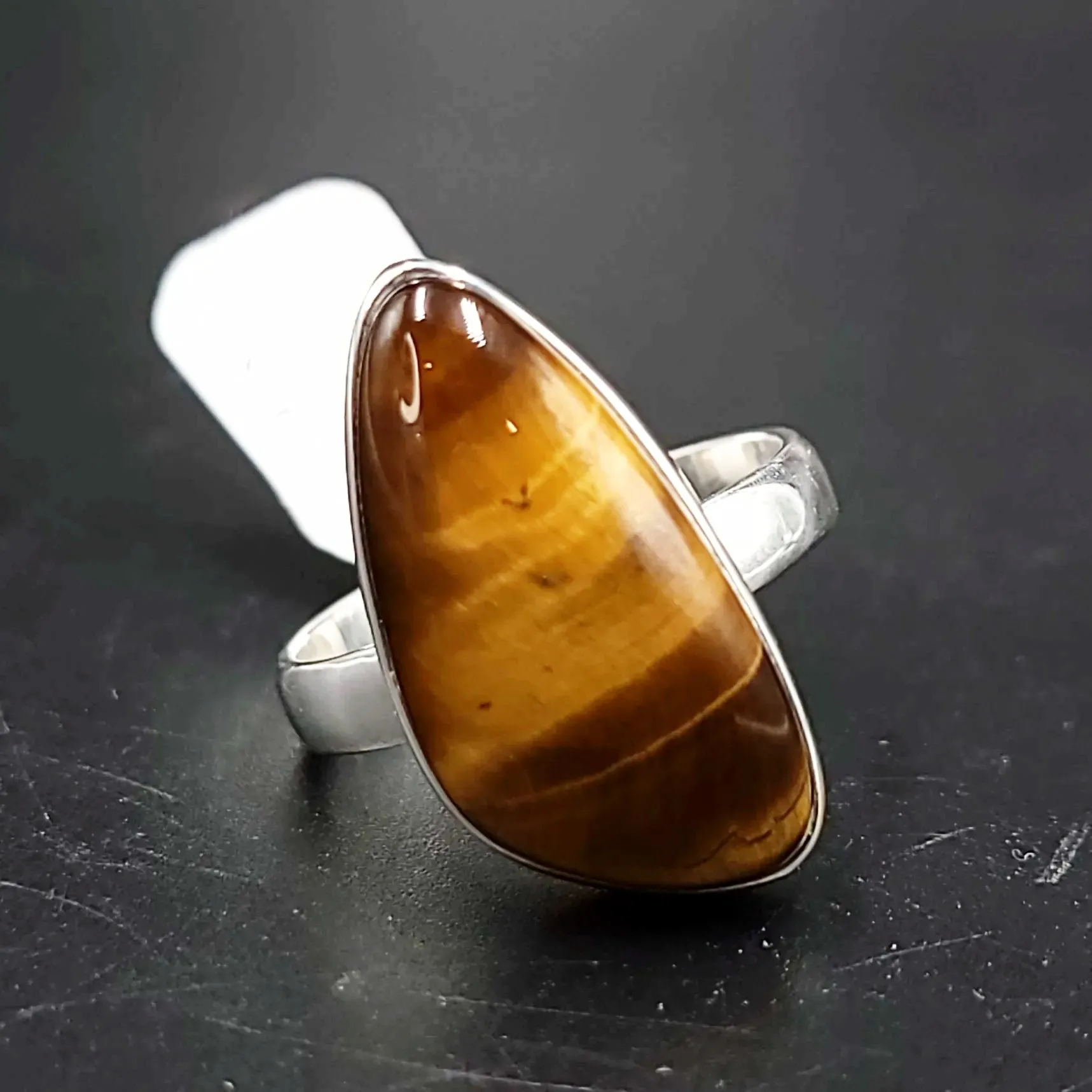 Tiger Eye Free Form Ring Sterling Silver HQ