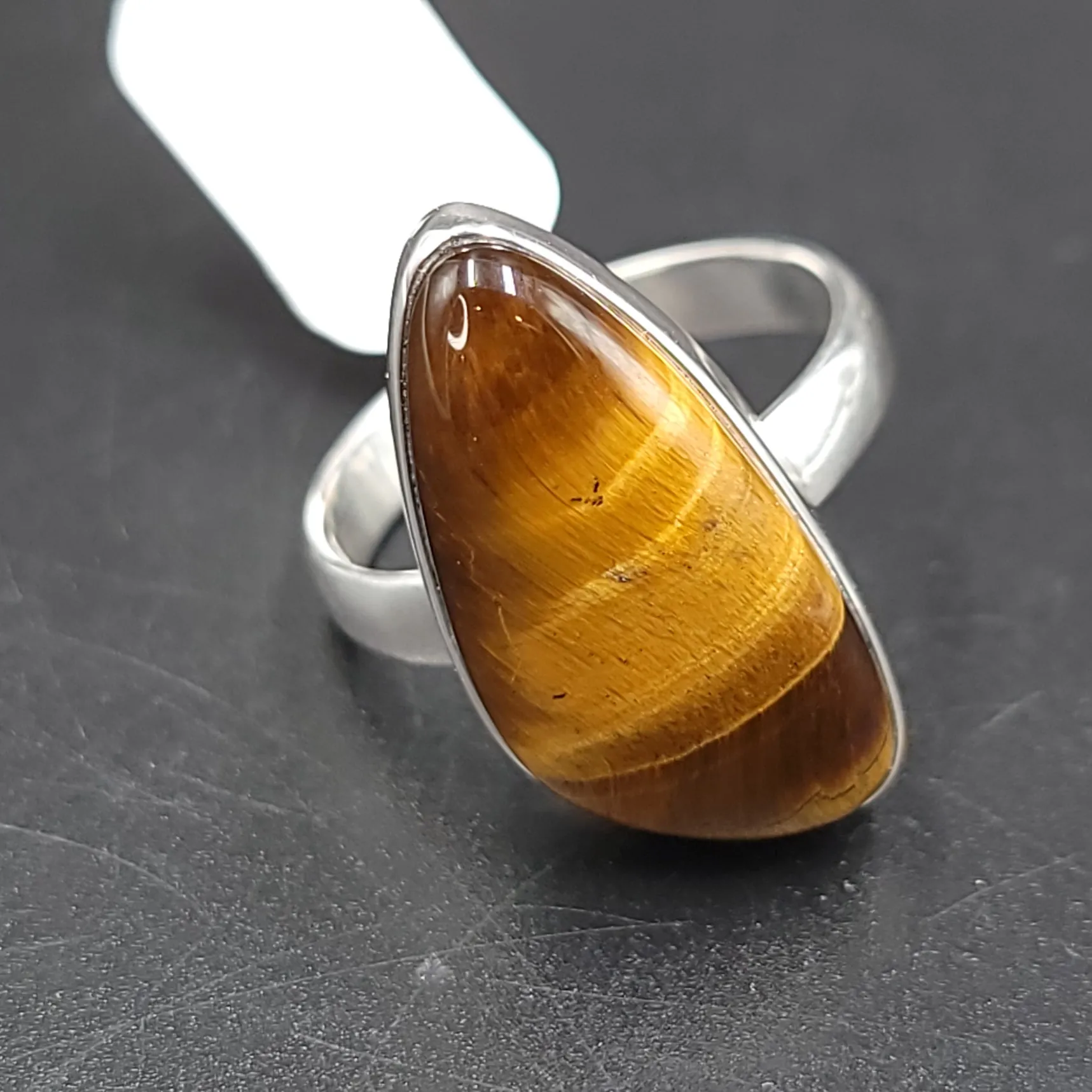 Tiger Eye Free Form Ring Sterling Silver HQ