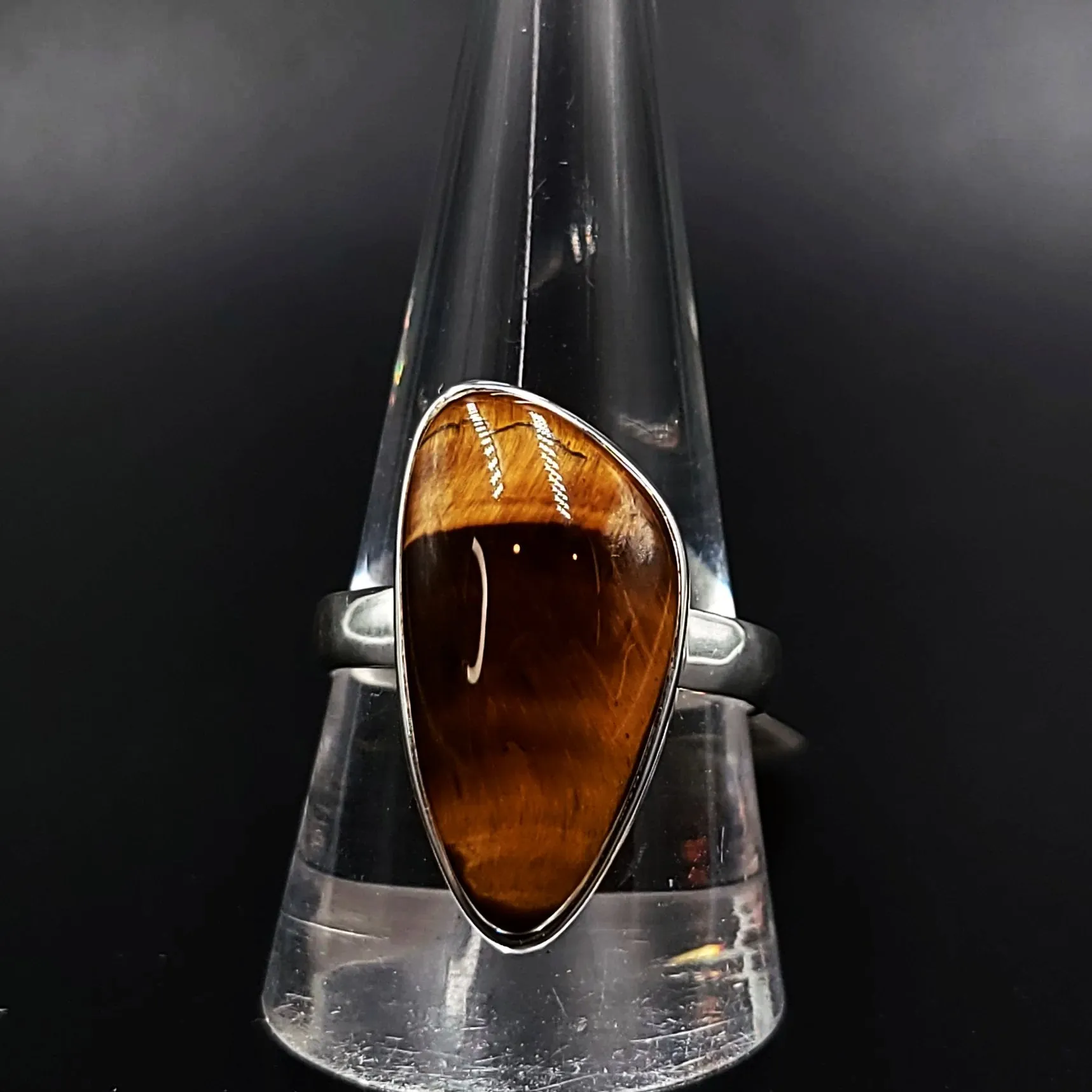 Tiger Eye Free Form Ring Sterling Silver HQ