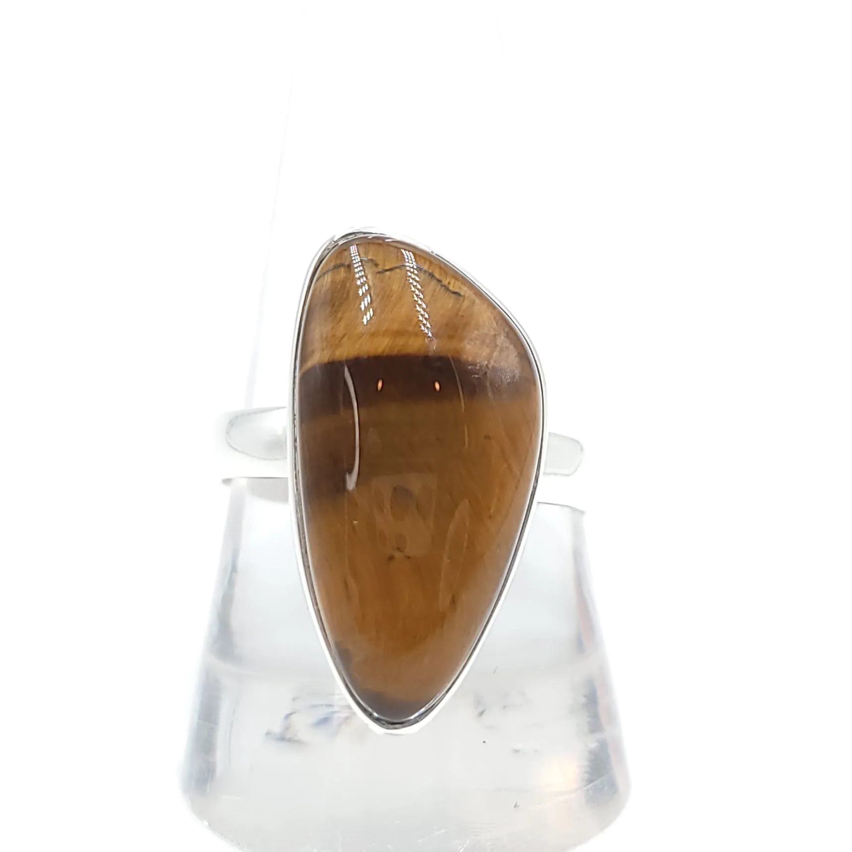 Tiger Eye Free Form Ring Sterling Silver HQ