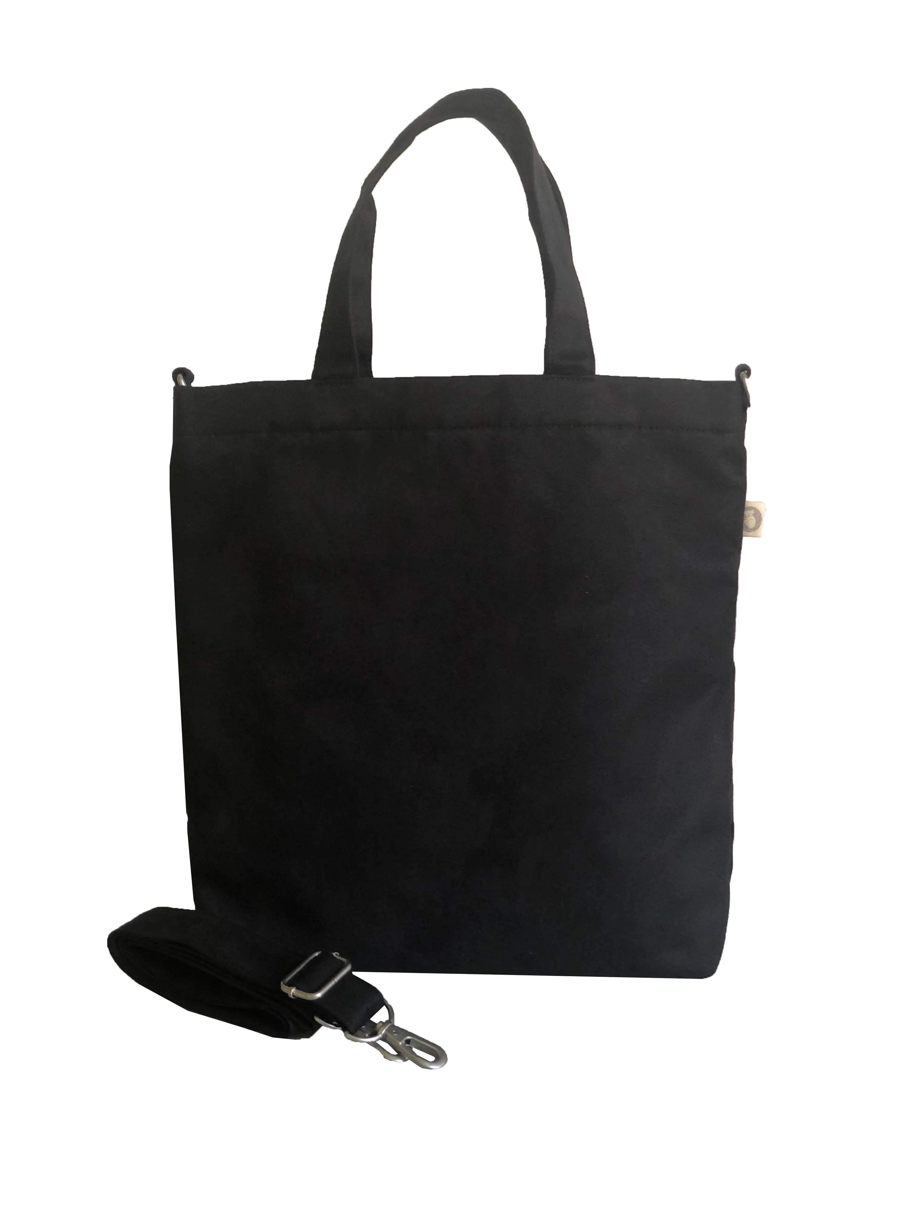 Town Crossbody Bag: Black Vegan Suede