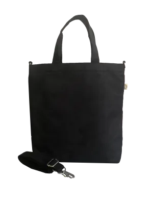 Town Crossbody Bag: Black Vegan Suede