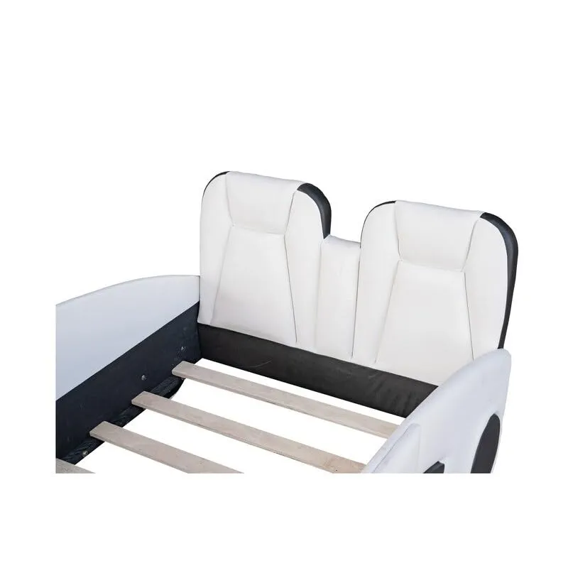 Twin Size Cool Design Race Car-Shaped Platform Bed with Wheels Two