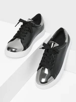 Two Tone Round Toe Sneakers