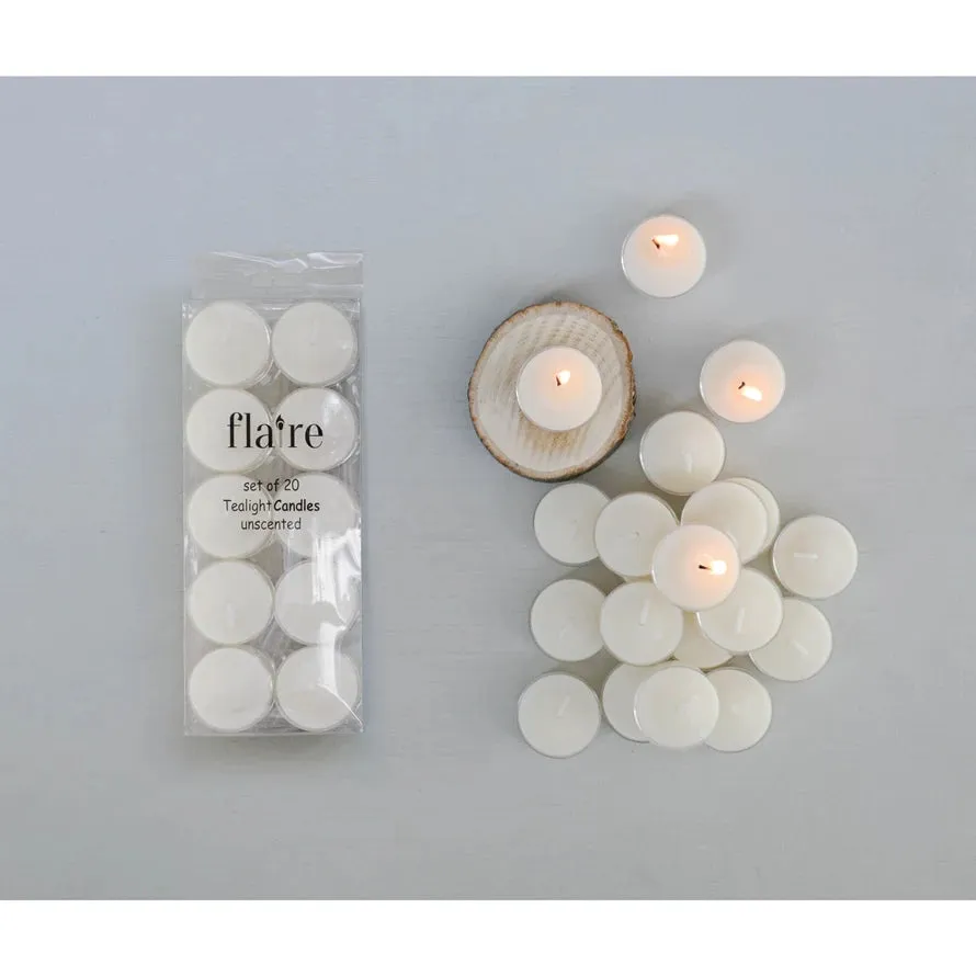 Unscented Tealights, Box of 20