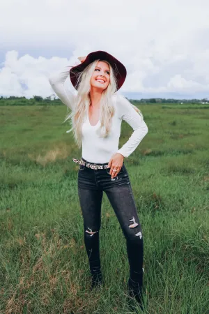 V Comfy Bodysuit - White