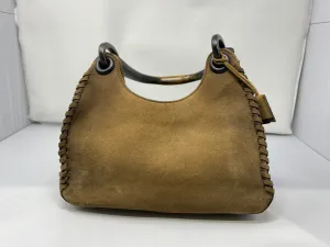 Vintage: Gucci suede Whip Stitch with wooden top handle bag
