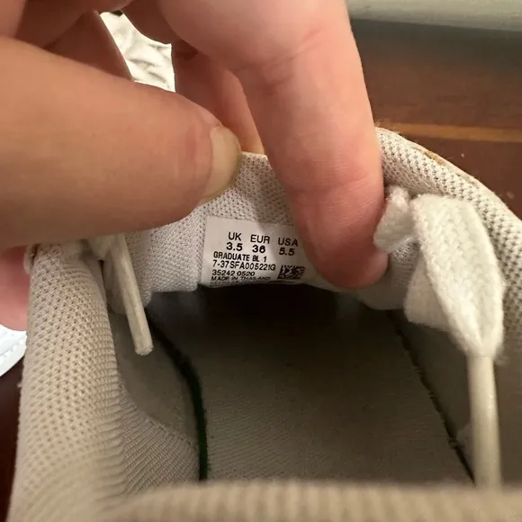 White Lacoste sneakers girls size 5.5