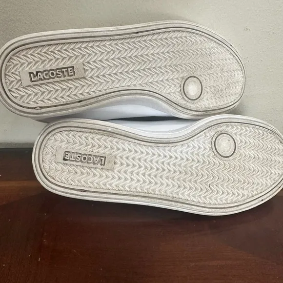 White Lacoste sneakers girls size 5.5