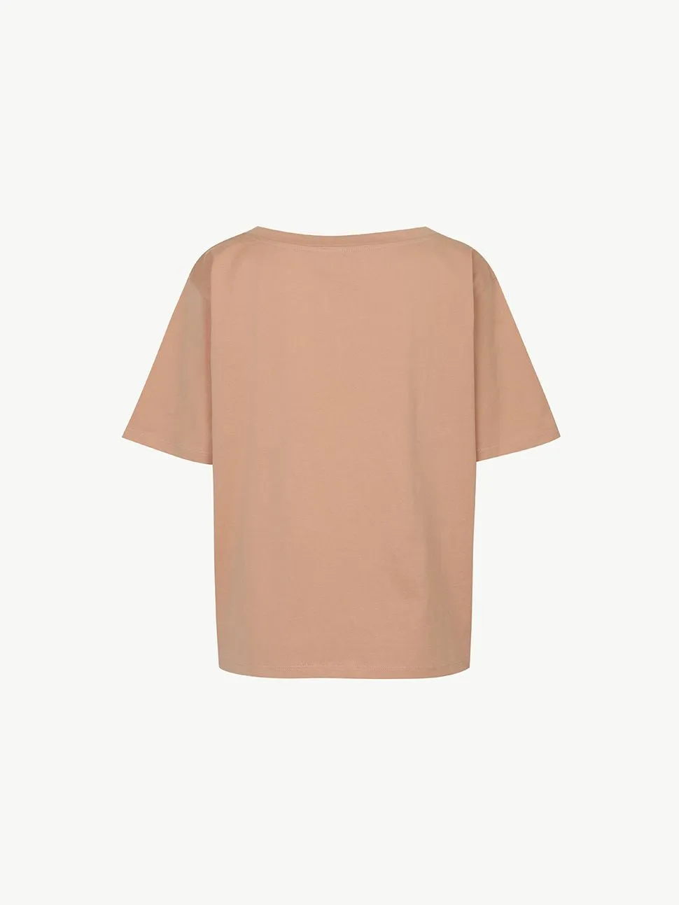 Wide neck Garçon T shirt - warm beige