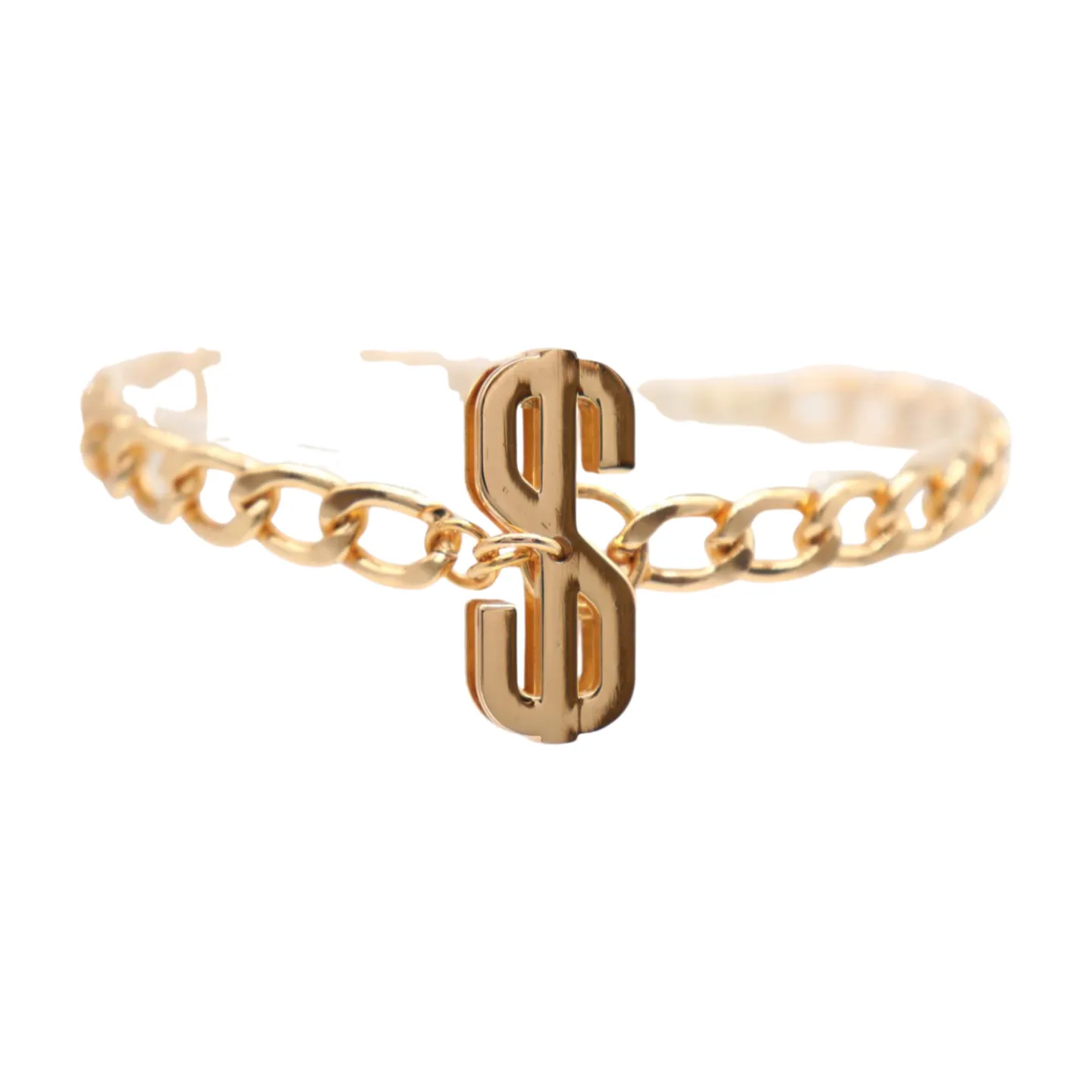 Women Gold Chain Boot Bracelet Shoe Dollar Sign $ Charm