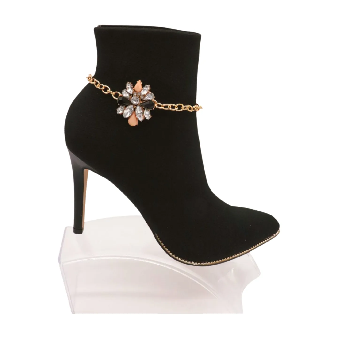 Women Gold Metal Boot Chain Bracelet Shoe Silver Star Charm