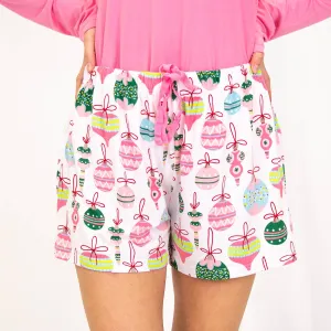 Wonderland Sleep Shorts - White/Pink/Blue