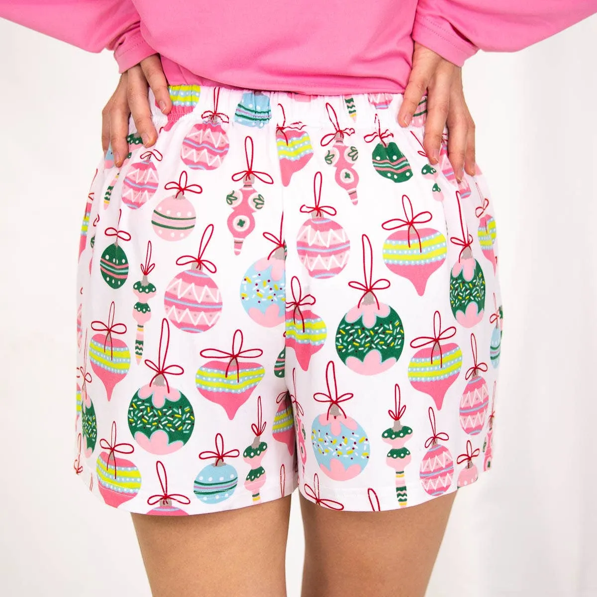 Wonderland Sleep Shorts - White/Pink/Blue