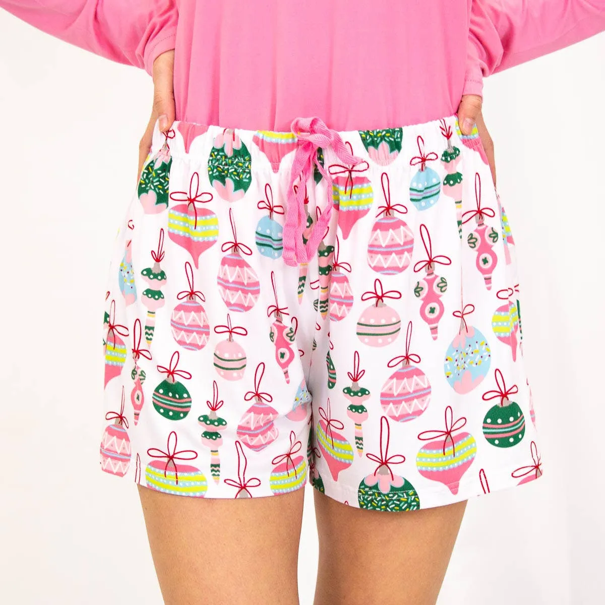 Wonderland Sleep Shorts - White/Pink/Blue