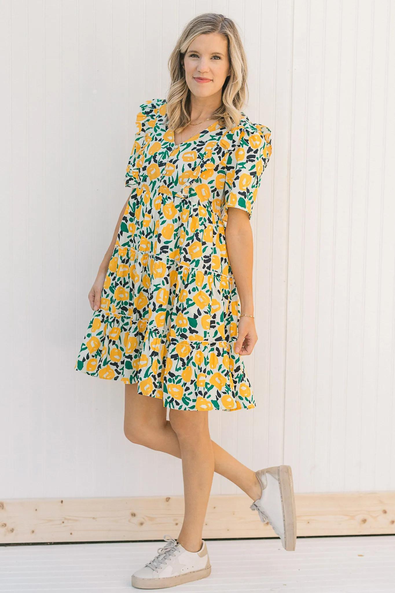 X Sunny Yellow Floral Dress