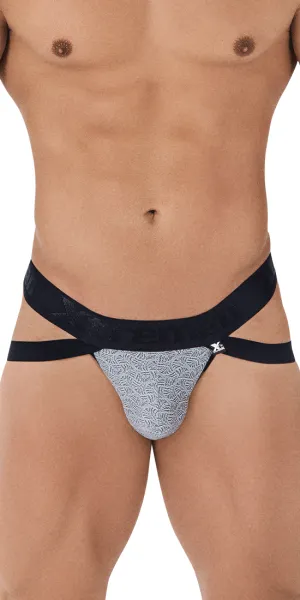 Xtremen 91085 Microfiber Jacquard Jockstrap Gray