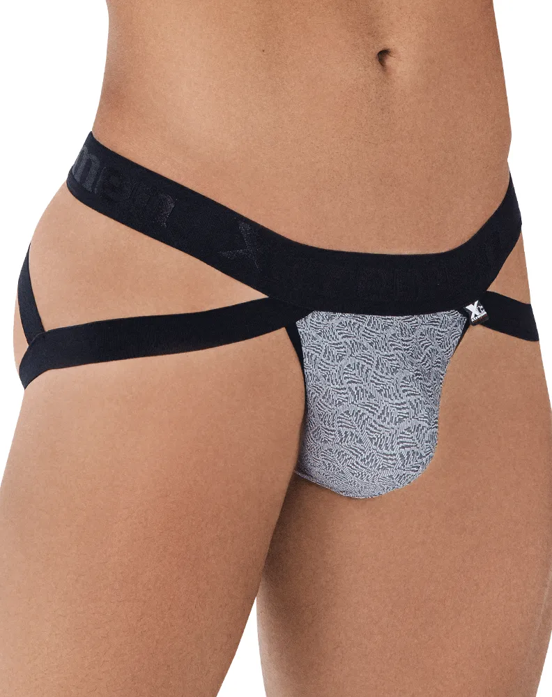Xtremen 91085 Microfiber Jacquard Jockstrap Gray